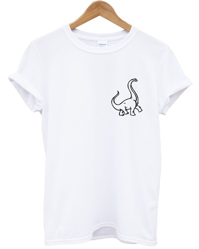 Pocket Dinosaur T-Shirt Hipster Logo 