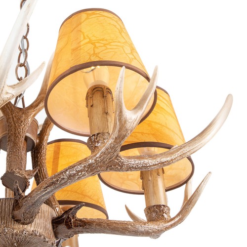 110V LED Vintage Country Antler Chandelier Pendant Lamp Ceiling Mount Fixture - Picture 9 of 23