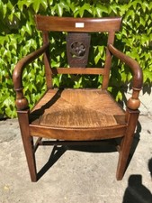 Poltrona Carlo X in Noce con Seduta Impagliata - Restaurata (in corso d'opera)