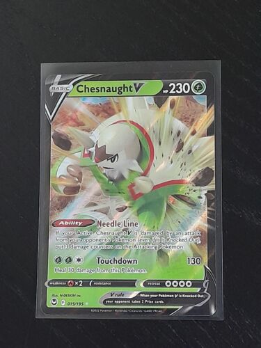 Pokémon TCG Chesnaught V Silver Tempest 015/195 Holo Ultra Rare - Picture 1 of 2
