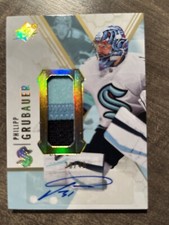 2021-22 Upper Deck SPx Autograph 3 color Patch Philipp Grubauer #38/49 Auto #31