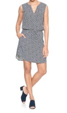 Gap Women’s Print Shirtdress in Weave Navy Floral  S Size $50 NWT