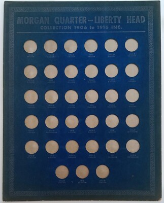 1938 Whitman Publishing Co. 1906-1916 Morgan Liberty Head Quarter 363 Coin Board