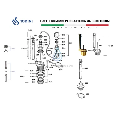 KIT E TUTTI I RICAMBI BATTERIA ITS TODINI UNIBOX ORIGINALI MADE IN ITALY