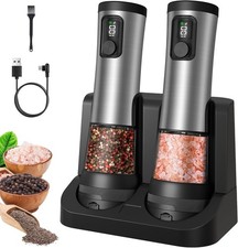 Electric Salt and Pepper Grinder Set Dual-Speed Adjustment,External Coarseness