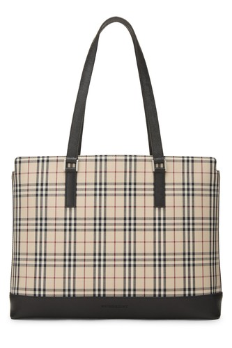 Burberry Black House Check Jacquard Zip Tote Small - WGACA