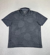 Tommy Bahama Polo Shirt Mens Extra Large Gray IslandZone Tropical Jacquard Golf