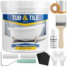 Tub and Tile Paint Refinishing Kit, 17oz Bathtub Refinishing Kit with Tools, ...