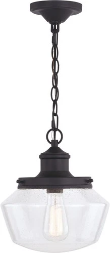 Vaxcel Lighting T0547 Collins 1 Light 10"W Pendant - Black - Picture 1 of 10