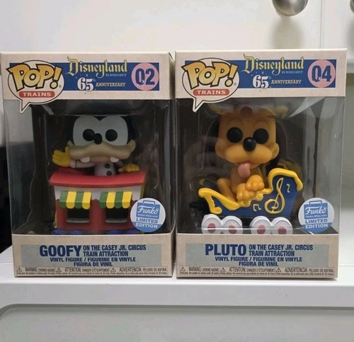 Disney Funko Pop TRAINS GOOFY & PLUTO ON CASEY JR. CIRCUS TRAIN #3 and #4 bundle