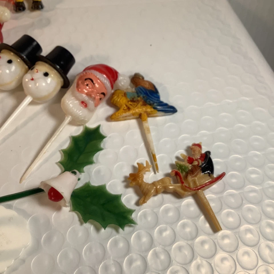 Belén elfo de renos cara de Papá Noel vintage de Navidad Foto 4 de 4