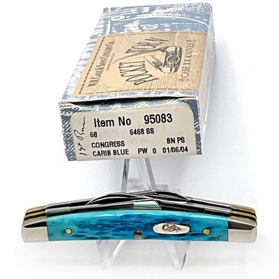 Case XX 2004 Pocket Worn Caribbean Blue Small Congress 1st Run Inscribed