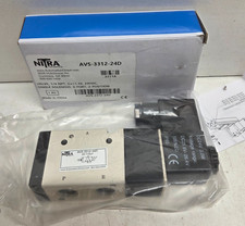 NEW IN BOX NITRA 24V 3PORT 1/4" N.C. SOLENOID VALVE AVS-3312-24D