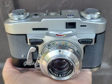 Graflex Graphic 35 Camera Rodenstock Graflar 50mm f/2.8 Lens w Case