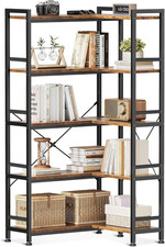 Coleshome 5-Tier Corner Bookshelf, 5-Shelf L Shaped Corner Bookcase, Tall Booksh