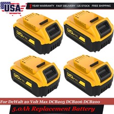 1/4 Pack For DEWALT DCB205 20V Max XR 5.0Ah Lithium-Ion Battery DCB206-2 DCB200