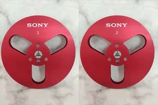 One Pair 7'' SONY Tape Reel Red Aluminum for Reel to Reel Empty Take up Reel