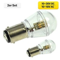 Ba15D Led 12V 24V Warmweiß 2700K 0,7W 10-30V Dc 10-18V Ac 60Lm 2Er Se Boot