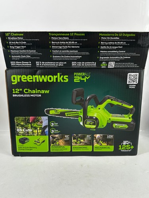 #ad Greenworks 24V 12 inch Battery Chainsaw CS24L00 CSG401 Tool Only $113.99