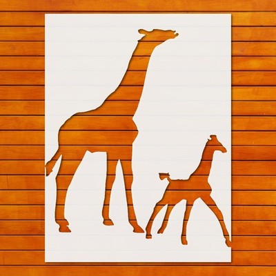 Giraffe Safari Tribal Fauna Wall Art Reusable Stencil - StencilAir