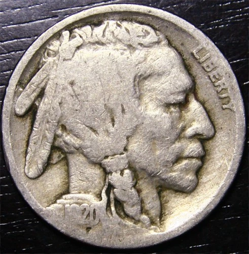 1920 Buffalo Nickel 5c US Coin Philadelphia mint "Partial Date"