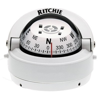 Ritchie Compass, Surface Mount, 2.75'' Dial, Wht. S-53W