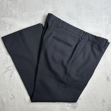 VINTAGE Classic Collection Slacks Mens Pants 35x28 Navy Blue Polyester Talon 70s