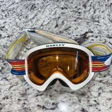 Oakley Ski Snowboard Goggles White with Orange Lens adjustable head strap