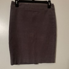 J.CREW Gray Corduroy Pencil Skirt Knee Length Slit Zip Size 0