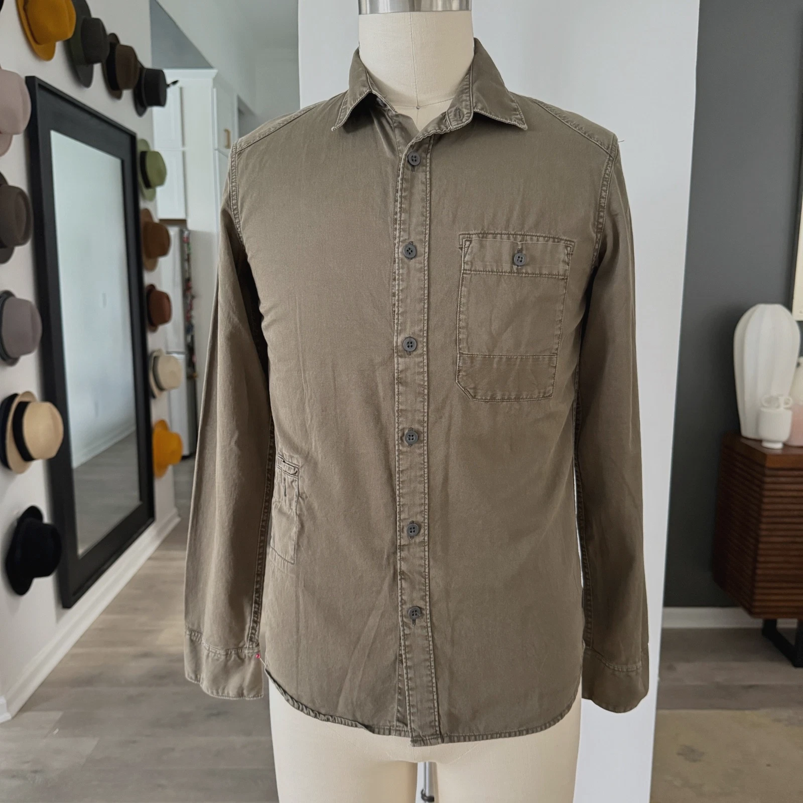 G-STAR RAW Men's Green MILITARY Slim Fit Shirt Size S SLIM FIT