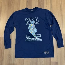 VTG Y2K UNK Loungewear NBA Sports Teams Logo Long Sleeve T-Shirt Men's  Large  