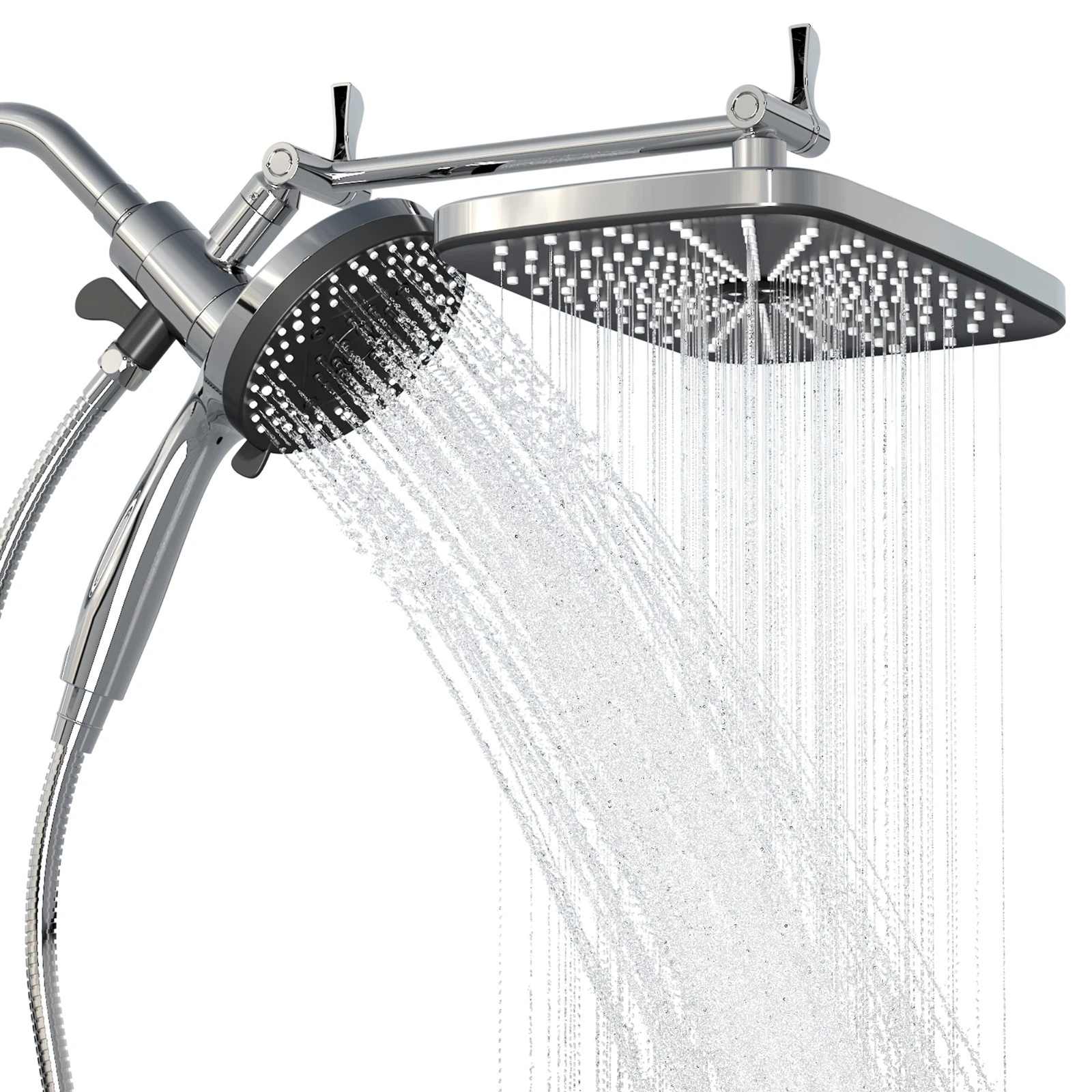 12 Inch High Pressure Rainfall Shower Head With Handheld Spray Combo Adjustable