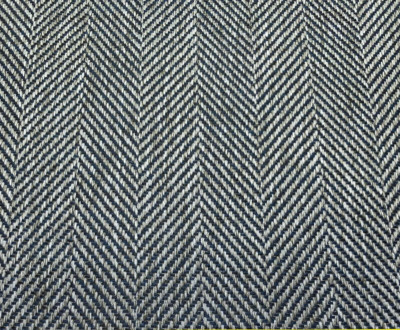 18 yards European Textiles Classic Blue & Gray Herringbone Upholstery Fabric