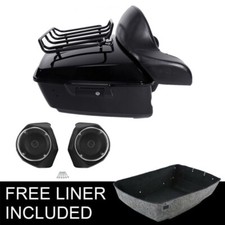 King Trunk Backrest Pad Rack Speakers Fit For Harley Road Glide 2015-2025