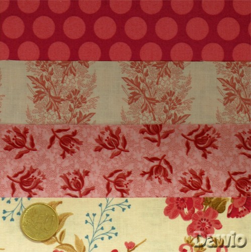 Stoffpaket 4 Stoffe bunt Blumen Patchwork Scraps Deko Quilt Stoff €18/m - Bild 2 von 5