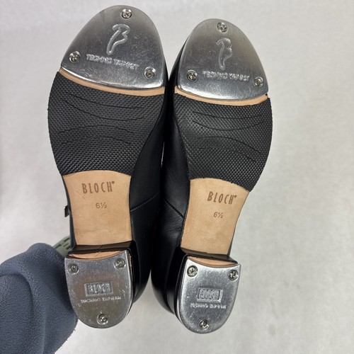 Bloch Techno Tap Shoes Black Leather Mary Jane Womens Size 6.5 #2T & #3H Taps - Picture 20 of 24