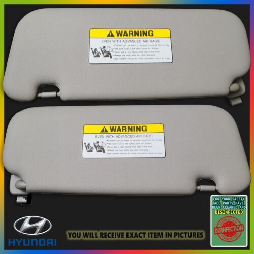 2012-2017 Hyundai Accent Sun Visor Pair Set Driver Passenger Left Right Gray OEM - 第 1/7 張圖片