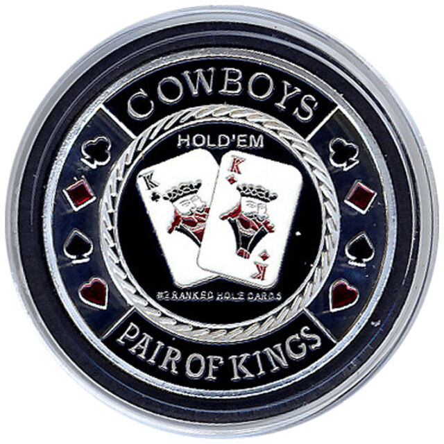 Card Guard - Cowboys Pair Of Kings SILVER Poker Protector * Card Guard - Cowboys Pair Of Kings SILVER Poker Protector *