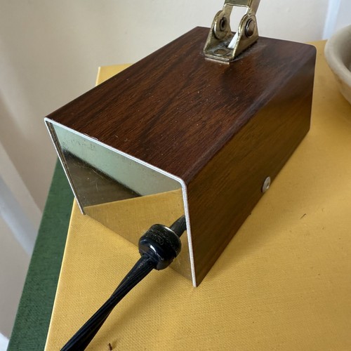 Vtg Mini Tensor Desk Lamp With Adjustable Arm Wood & Brass Finish Mid-Century - Picture 3 of 8