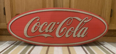 Coca Cola Wooden Sign Drink Coke Garage Bar Soda Bottle Vintage