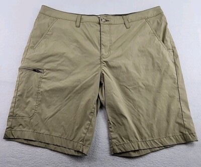 Weatherproof Vintage Straight Fit Cargo Mens Beige Nylon Shorts Size 40 