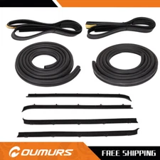 Door & Window Run Channel Sweep Felt Weatherstrip Seals Kit For Chevy GMC Truck