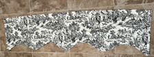 Valance Curtain Toile French Country Black on White 100 Cotton Lined 70" x 18"