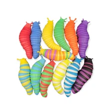 New 7.5 inch Articulated Stretch Fidget Anxiety Relief Slug Toy Colors