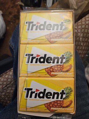  12 Packs Trident Pineapple Twist Sugar Free Gum - 14 Sticks Per Pack (Case)