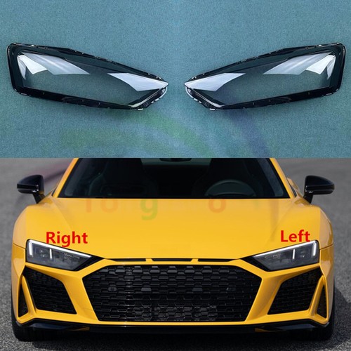Left+Right Front Headlight Clear Lens Shell + Shell For Audi R8 2017 ...