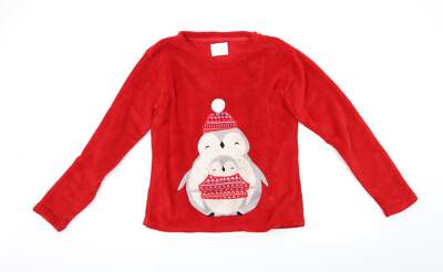 Matalan Damen Pyjama Oberteil rot Polyestermischung Größe XS Pinguin