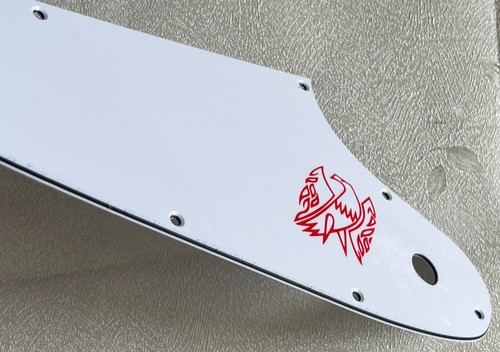 Custom For Gibson Firebird & Truss Rod Cover Red "Logo" Guitar Pickguard White - Picture 4 of 6