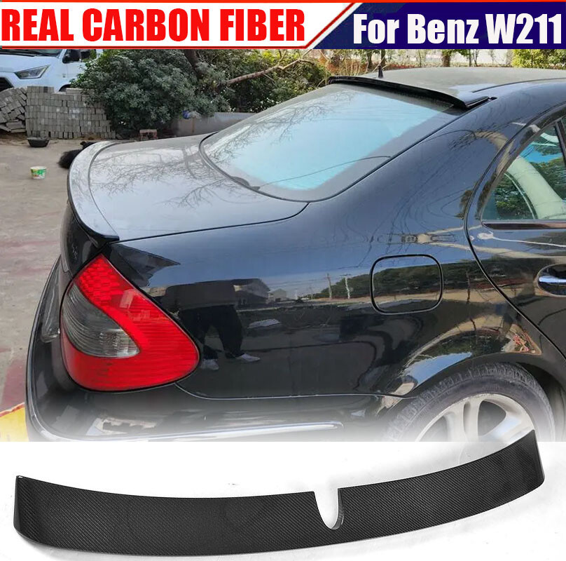 REAL CARBON Rear Roof Spoiler Wing For Benz W211 E320 E350 E63 E55