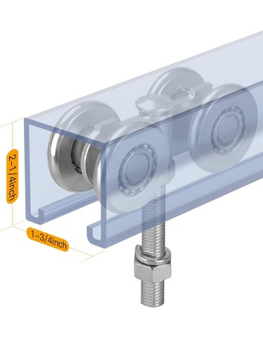Silent Rollers Wheel for 1-3/4" Wide and 2-1/4" or Taller Rail Hanging Track - Picture 3 of 5
